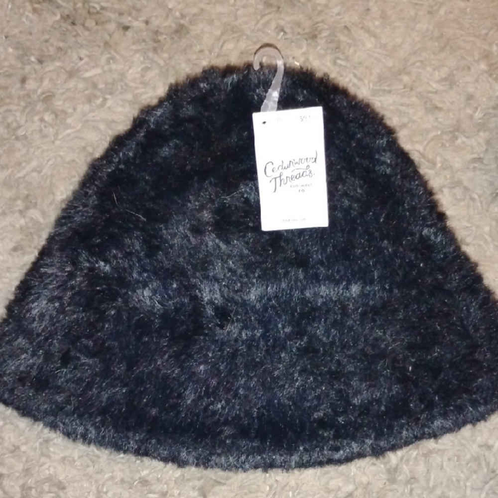 Cozy Black Fuzzy Beanie